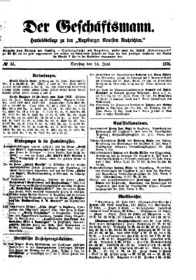 Der Geschäftsmann (Augsburger neueste Nachrichten) Samstag 24. Juni 1876