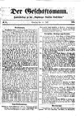 Der Geschäftsmann (Augsburger neueste Nachrichten) Samstag 15. Juli 1876