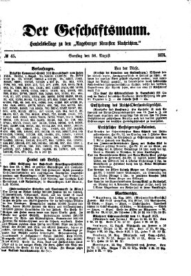 Der Geschäftsmann (Augsburger neueste Nachrichten) Samstag 26. August 1876