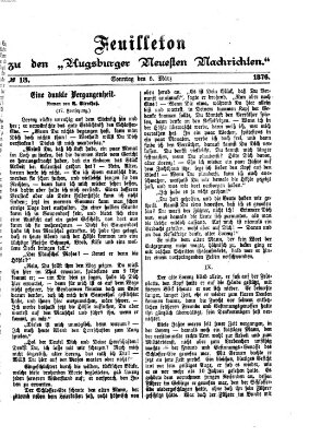 Augsburger neueste Nachrichten. Feuilleton zu den Augsburger neuesten Nachrichten (Augsburger neueste Nachrichten) Sonntag 5. März 1876