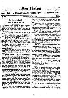 Augsburger neueste Nachrichten. Feuilleton zu den Augsburger neuesten Nachrichten (Augsburger neueste Nachrichten) Sonntag 30. Juli 1876