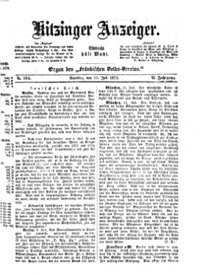 Kitzinger Anzeiger Samstag 12. Juli 1873