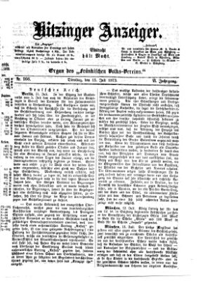 Kitzinger Anzeiger Dienstag 15. Juli 1873