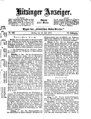 Kitzinger Anzeiger Freitag 18. Juli 1873