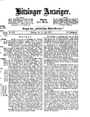 Kitzinger Anzeiger Montag 21. Juli 1873