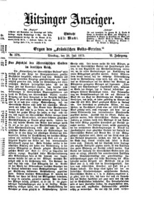 Kitzinger Anzeiger Dienstag 29. Juli 1873