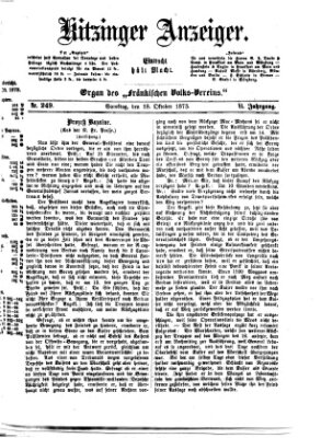 Kitzinger Anzeiger Samstag 18. Oktober 1873