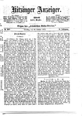 Kitzinger Anzeiger Dienstag 28. Oktober 1873