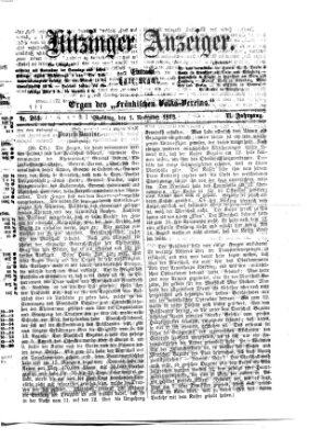 Kitzinger Anzeiger Samstag 1. November 1873