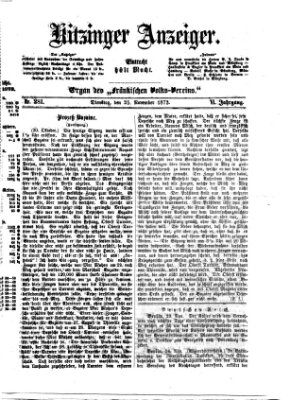 Kitzinger Anzeiger Dienstag 25. November 1873