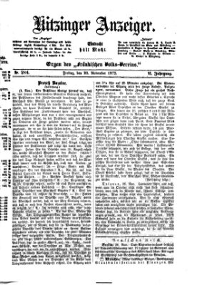 Kitzinger Anzeiger Freitag 28. November 1873