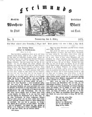 Freimund's kirchlich-politisches Wochenblatt für Stadt und Land Donnerstag 4. März 1875