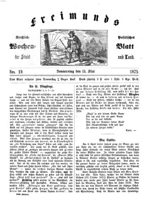 Freimund's kirchlich-politisches Wochenblatt für Stadt und Land Donnerstag 13. Mai 1875