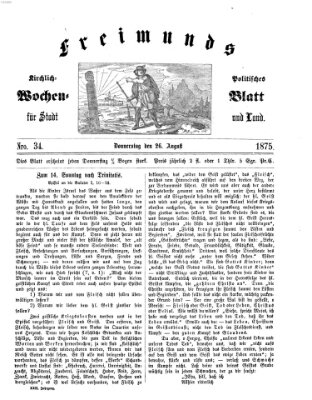 Freimund's kirchlich-politisches Wochenblatt für Stadt und Land Donnerstag 26. August 1875