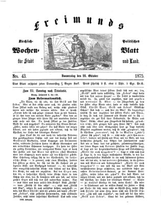 Freimund's kirchlich-politisches Wochenblatt für Stadt und Land Donnerstag 28. Oktober 1875