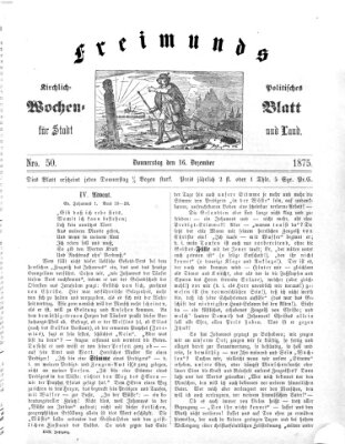 Freimund's kirchlich-politisches Wochenblatt für Stadt und Land Donnerstag 16. Dezember 1875