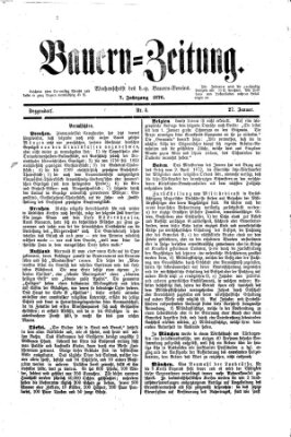 Bauern-Zeitung Donnerstag 27. Januar 1876