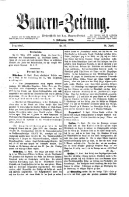 Bauern-Zeitung Donnerstag 20. April 1876