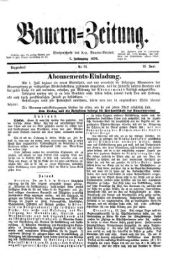 Bauern-Zeitung Donnerstag 22. Juni 1876