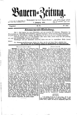 Bauern-Zeitung Donnerstag 29. Juni 1876