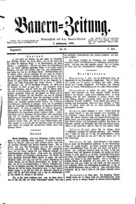 Bauern-Zeitung Donnerstag 6. Juli 1876