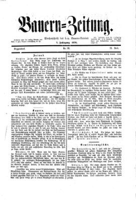 Bauern-Zeitung Donnerstag 13. Juli 1876