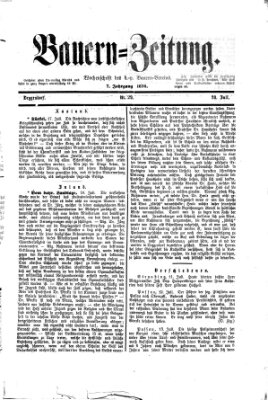 Bauern-Zeitung Donnerstag 20. Juli 1876