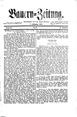 Bauern-Zeitung Donnerstag 14. September 1876