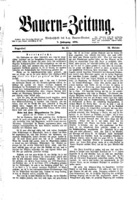 Bauern-Zeitung Donnerstag 26. Oktober 1876