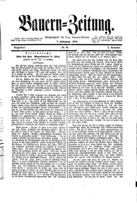 Bauern-Zeitung Donnerstag 2. November 1876