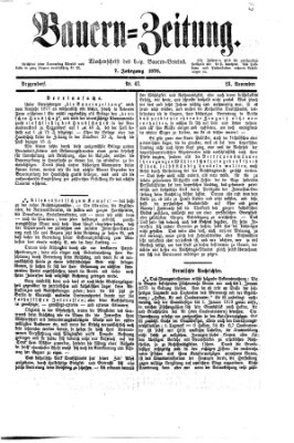 Bauern-Zeitung Donnerstag 23. November 1876