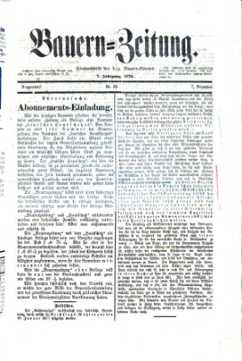 Bauern-Zeitung Donnerstag 7. Dezember 1876