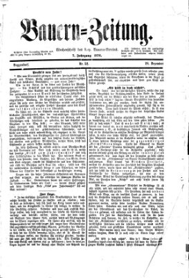 Bauern-Zeitung Donnerstag 28. Dezember 1876