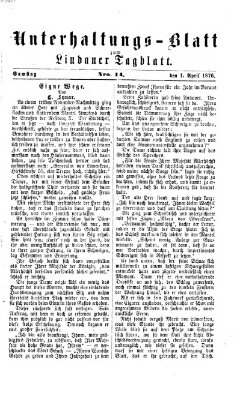 Lindauer Tagblatt für Stadt und Land. Unterhaltungs-Blatt zum Lindauer Tagblatt (Lindauer Tagblatt für Stadt und Land) Samstag 1. April 1876