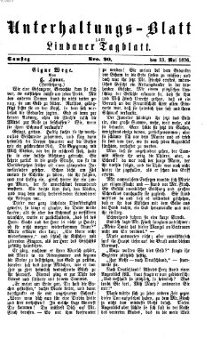 Lindauer Tagblatt für Stadt und Land. Unterhaltungs-Blatt zum Lindauer Tagblatt (Lindauer Tagblatt für Stadt und Land) Samstag 13. Mai 1876