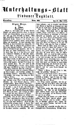 Lindauer Tagblatt für Stadt und Land. Unterhaltungs-Blatt zum Lindauer Tagblatt (Lindauer Tagblatt für Stadt und Land) Samstag 27. Mai 1876