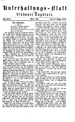 Lindauer Tagblatt für Stadt und Land. Unterhaltungs-Blatt zum Lindauer Tagblatt (Lindauer Tagblatt für Stadt und Land) Samstag 19. August 1876