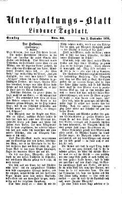 Lindauer Tagblatt für Stadt und Land. Unterhaltungs-Blatt zum Lindauer Tagblatt (Lindauer Tagblatt für Stadt und Land) Samstag 2. September 1876