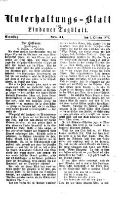 Lindauer Tagblatt für Stadt und Land. Unterhaltungs-Blatt zum Lindauer Tagblatt (Lindauer Tagblatt für Stadt und Land) Samstag 7. Oktober 1876