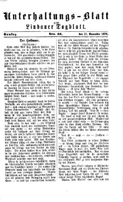 Lindauer Tagblatt für Stadt und Land. Unterhaltungs-Blatt zum Lindauer Tagblatt (Lindauer Tagblatt für Stadt und Land) Samstag 11. November 1876