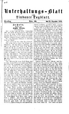 Lindauer Tagblatt für Stadt und Land. Unterhaltungs-Blatt zum Lindauer Tagblatt (Lindauer Tagblatt für Stadt und Land) Samstag 23. Dezember 1876