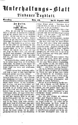 Lindauer Tagblatt für Stadt und Land. Unterhaltungs-Blatt zum Lindauer Tagblatt (Lindauer Tagblatt für Stadt und Land) Samstag 30. Dezember 1876