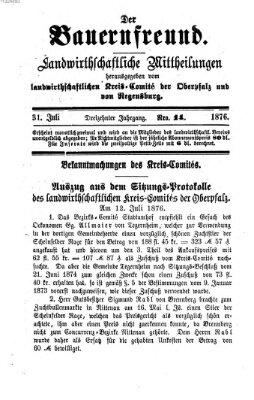 Der Bauernfreund Montag 31. Juli 1876