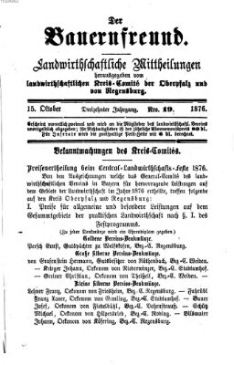 Der Bauernfreund Sonntag 15. Oktober 1876