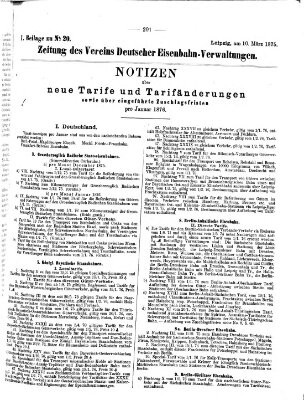 Zeitung des Vereins Deutscher Eisenbahnverwaltungen (Eisenbahn-Zeitung) Freitag 10. März 1876