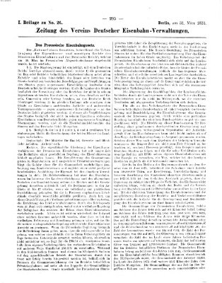 Zeitung des Vereins Deutscher Eisenbahnverwaltungen (Eisenbahn-Zeitung) Freitag 31. März 1876