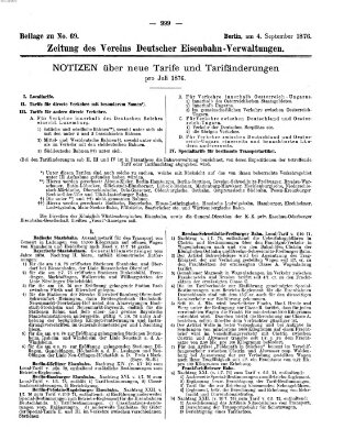 Zeitung des Vereins Deutscher Eisenbahnverwaltungen (Eisenbahn-Zeitung) Montag 4. September 1876