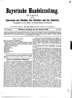 Bayerische Handelszeitung Samstag 15. Januar 1876