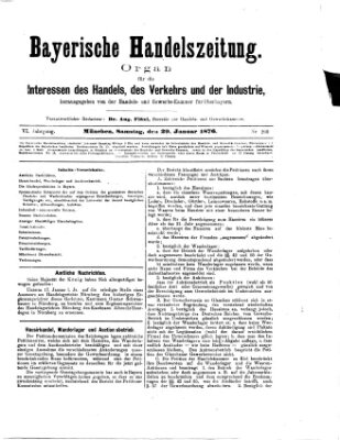 Bayerische Handelszeitung Samstag 29. Januar 1876