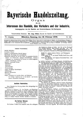 Bayerische Handelszeitung Samstag 19. Februar 1876